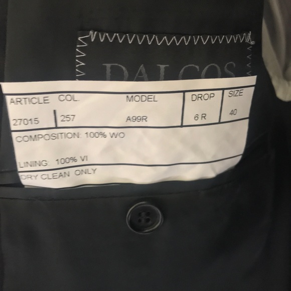 DALCOS 3 Buttons Black Wool Suit Made in Italy - Picture 4 of 8